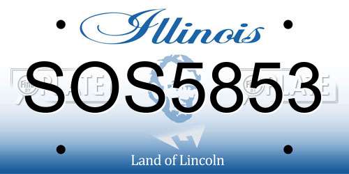SOS5853 Illinois License Plate
