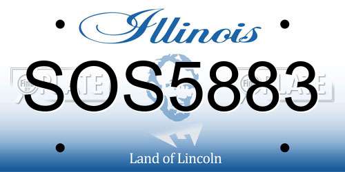SOS5883 Illinois License Plate