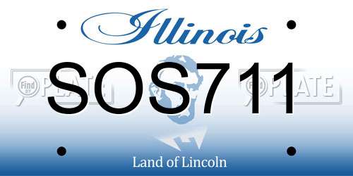 SOS711 Illinois License Plate