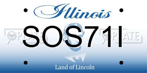 SOS71I Illinois License Plate