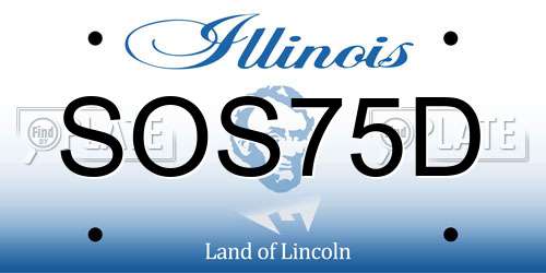 SOS75D Illinois License Plate