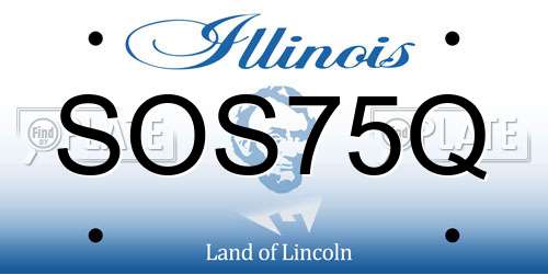 SOS75Q Illinois License Plate