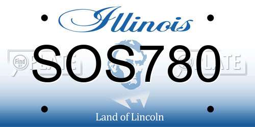 SOS780 Illinois License Plate
