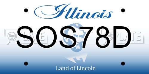 SOS78D Illinois License Plate