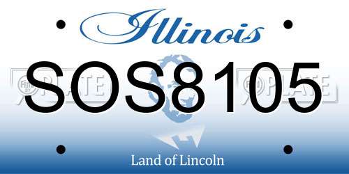 SOS8105 Illinois License Plate