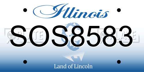 SOS8583 Illinois License Plate