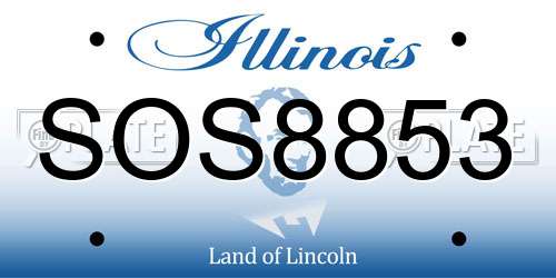 SOS8853 Illinois License Plate