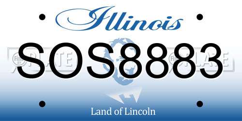 SOS8883 Illinois License Plate