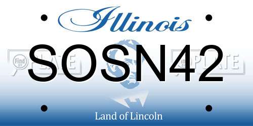 SOSN42 Illinois License Plate