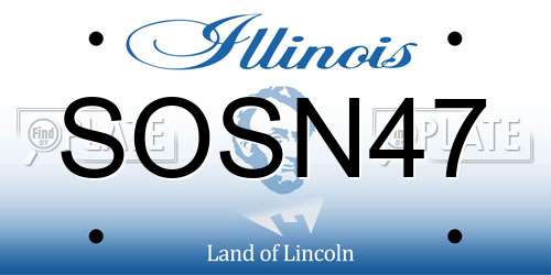 SOSN47 Illinois License Plate