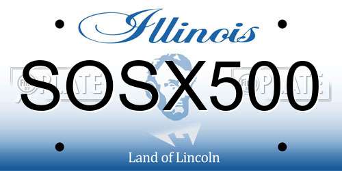 SOSX500 Illinois License Plate