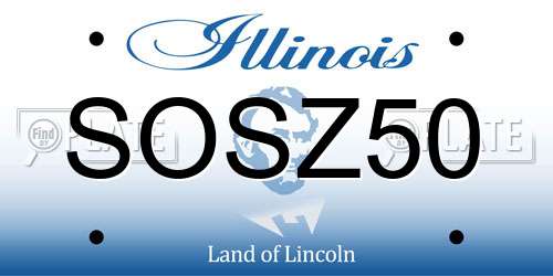 SOSZ50 Illinois License Plate