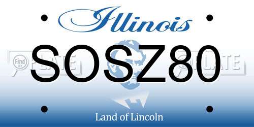 SOSZ80 Illinois License Plate