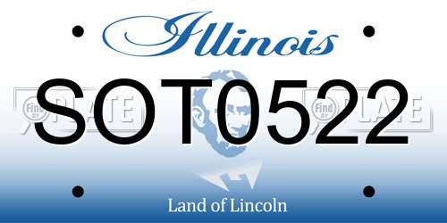 SOT0522 Illinois License Plate