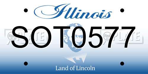 SOT0577 Illinois License Plate