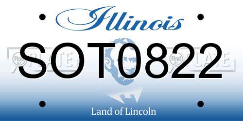 SOT0822 Illinois License Plate