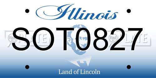 SOT0827 Illinois License Plate