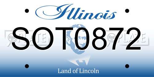 SOT0872 Illinois License Plate