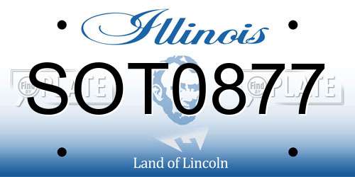 SOT0877 Illinois License Plate