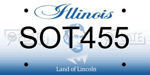 SOT455 Illinois License Plate