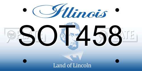 SOT458 Illinois License Plate