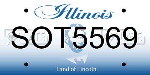 SOT5569 Illinois License Plate
