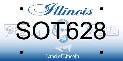 SOT628 Illinois License Plate