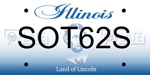 SOT62S Illinois License Plate