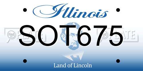SOT675 Illinois License Plate