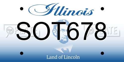 SOT678 Illinois License Plate