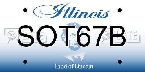 SOT67B Illinois License Plate
