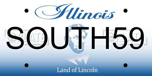 SOUTH59 Illinois License Plate
