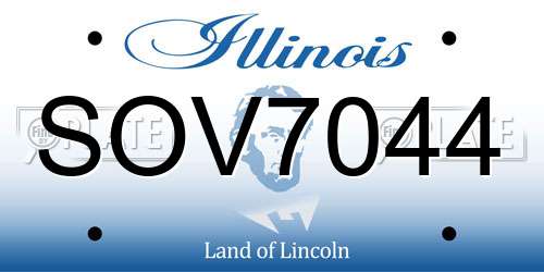 SOV7044 Illinois License Plate