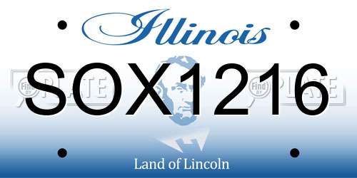 SOX1216 Illinois License Plate
