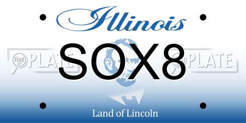 SOX8 Illinois License Plate