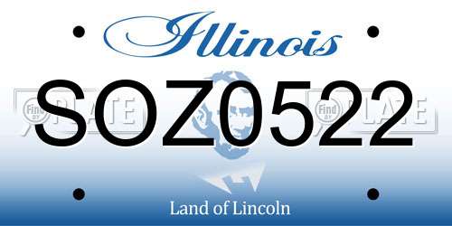SOZ0522 Illinois License Plate