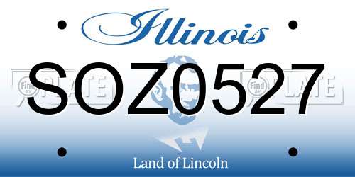 SOZ0527 Illinois License Plate