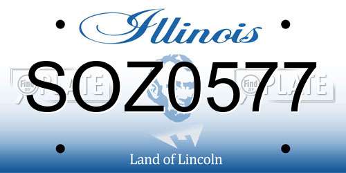 SOZ0577 Illinois License Plate