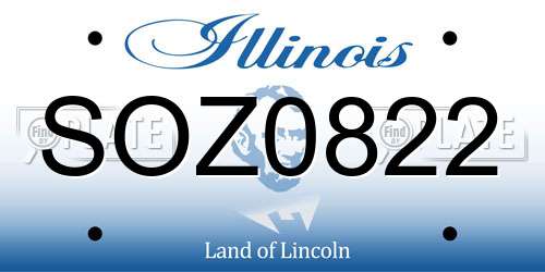 SOZ0822 Illinois License Plate