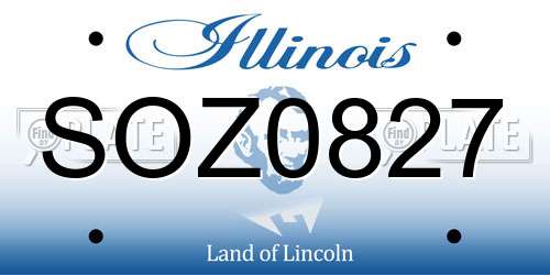 SOZ0827 Illinois License Plate