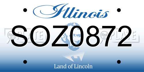 SOZ0872 Illinois License Plate