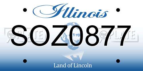 SOZ0877 Illinois License Plate
