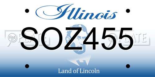 SOZ455 Illinois License Plate