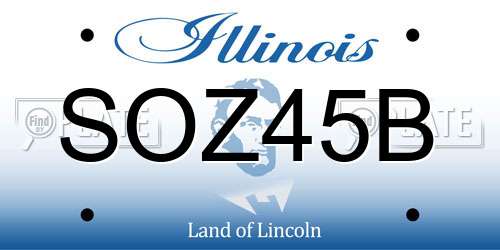 SOZ45B Illinois License Plate