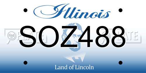 SOZ488 Illinois License Plate