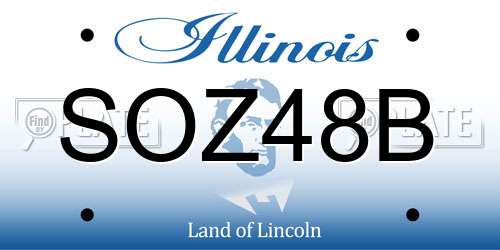 SOZ48B Illinois License Plate