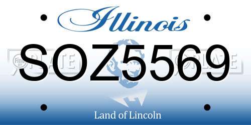 SOZ5569 Illinois License Plate