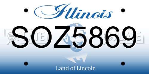 SOZ5869 Illinois License Plate