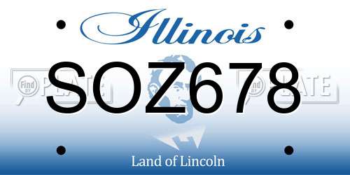 SOZ678 Illinois License Plate