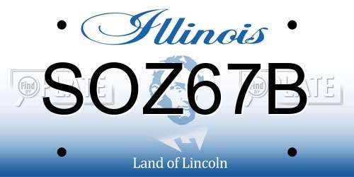 SOZ67B Illinois License Plate